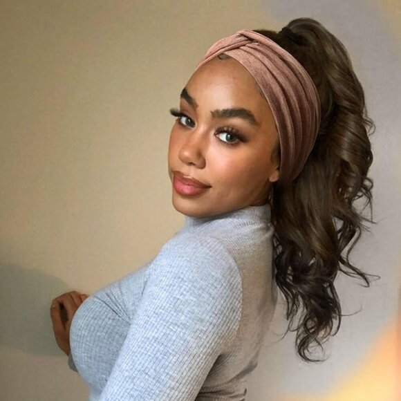 Extra Wide Headbands for Women Cotton Turban Knotted Bandana Head Bands Non Slip - Picture 3 of 7